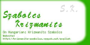 szabolcs krizmanits business card